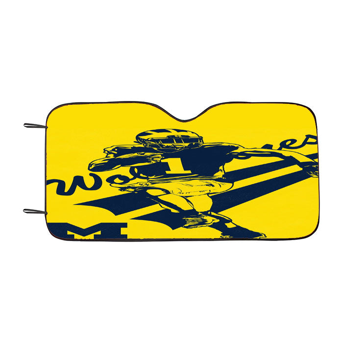 American Football Michigan Wolverines Club Car Auto Sun Shade Windshield Cover