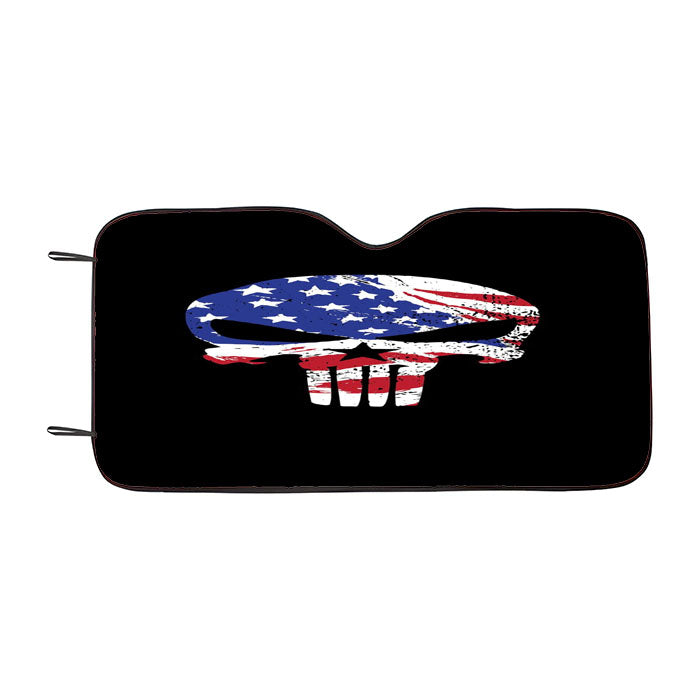 American The Punisher Flag Texture Car Auto Sun Shade Windshield Cover