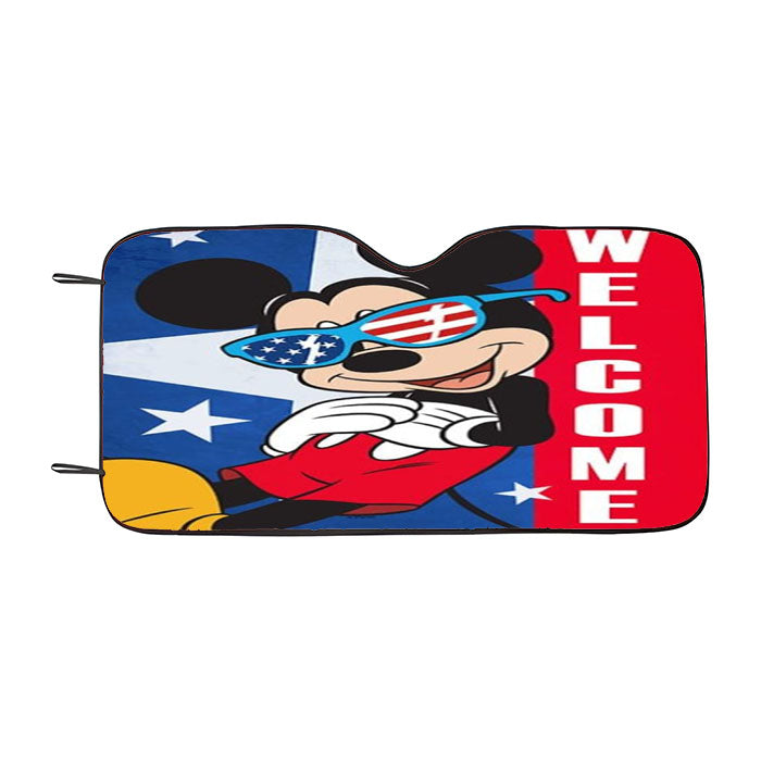 Americana Mickey Mouse Welcome Car Auto Sun Shade Windshield Cover