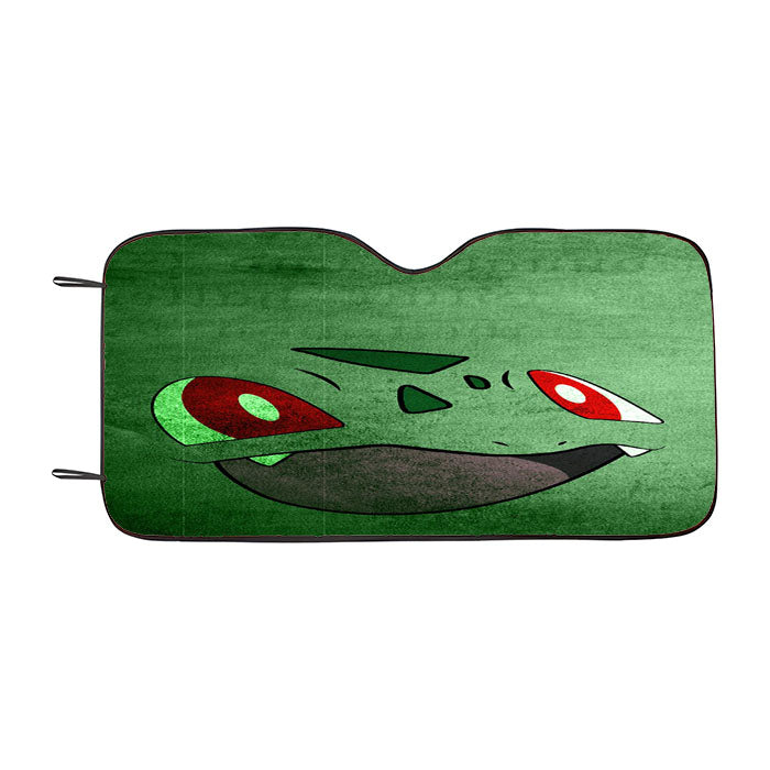 Anime Pokemon Minimalist Bulbasaur Green Car Auto Sun Shade Windshield Cover