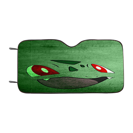 Anime Pokemon Minimalist Bulbasaur Green Car Auto Sun Shade Windshield Cover