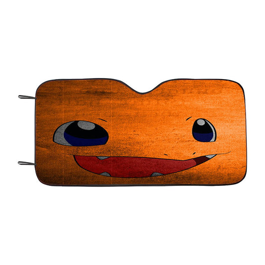 Anime Pokemon Minimalist Charmander Orange Car Auto Sun Shade Windshield Cover