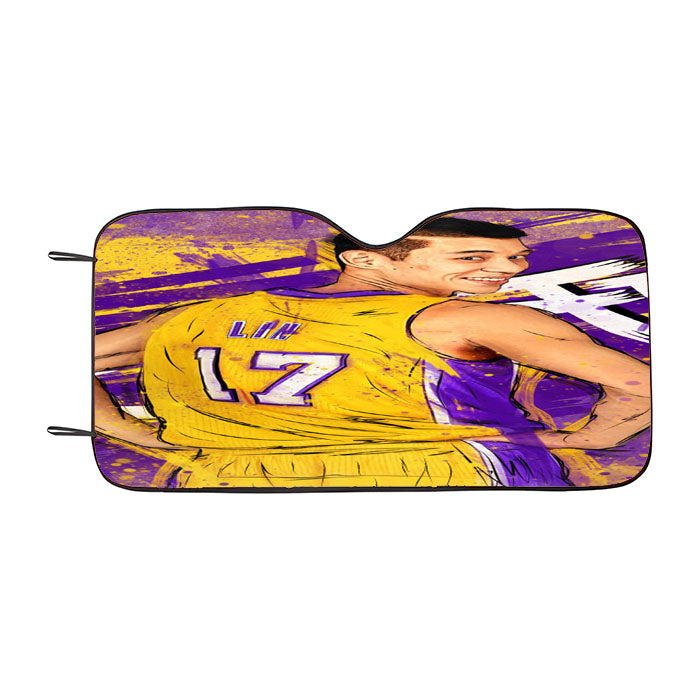 Asia Player Nba Lakers Jeremy Lin Car Auto Sun Shade Windshield Cover