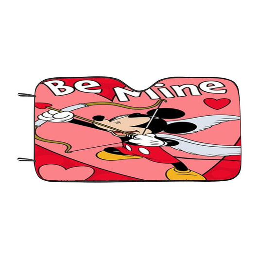 Be Mine Cupid Mickey Car Auto Sun Shade Windshield Cover