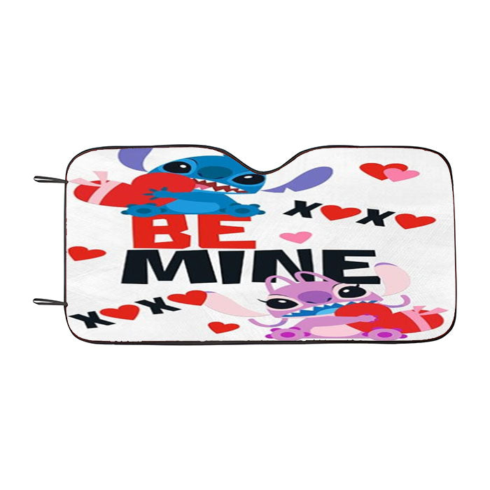 Be Mine Stitch & Angel Car Auto Sun Shade Windshield Cover