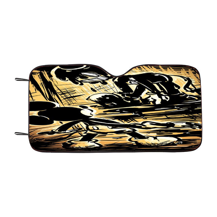 Bendy The Ink Machine Creepy Scary Mickey Mouse Car Auto Sun Shade Windshield Cover