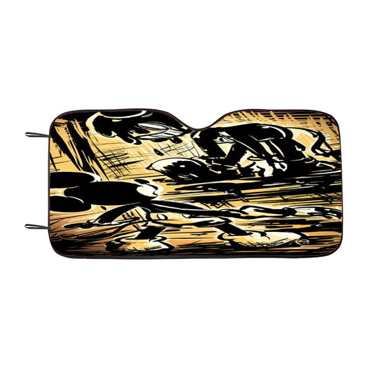 Bendy The Ink Machine Creepy Scary Mickey Mouse Car Auto Sun Shade Windshield Cover