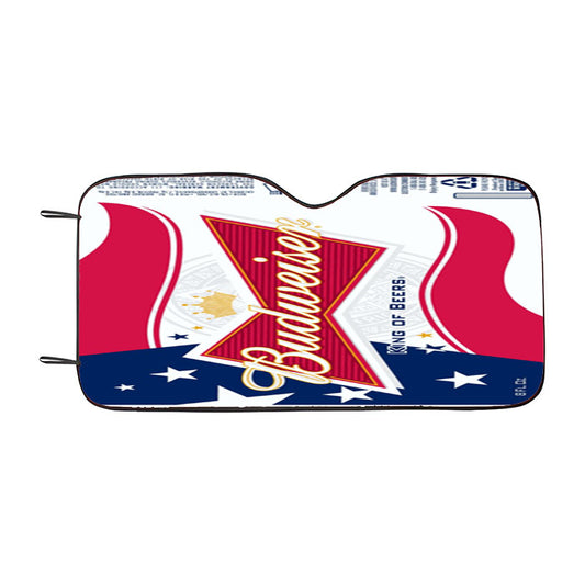 Budweiser American Flag Logo Car Auto Sun Shade Windshield Cover