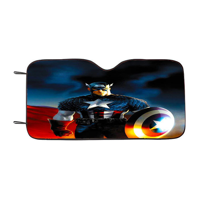Captain America Battle Armor Car Auto Sun Shade Windshield Cover