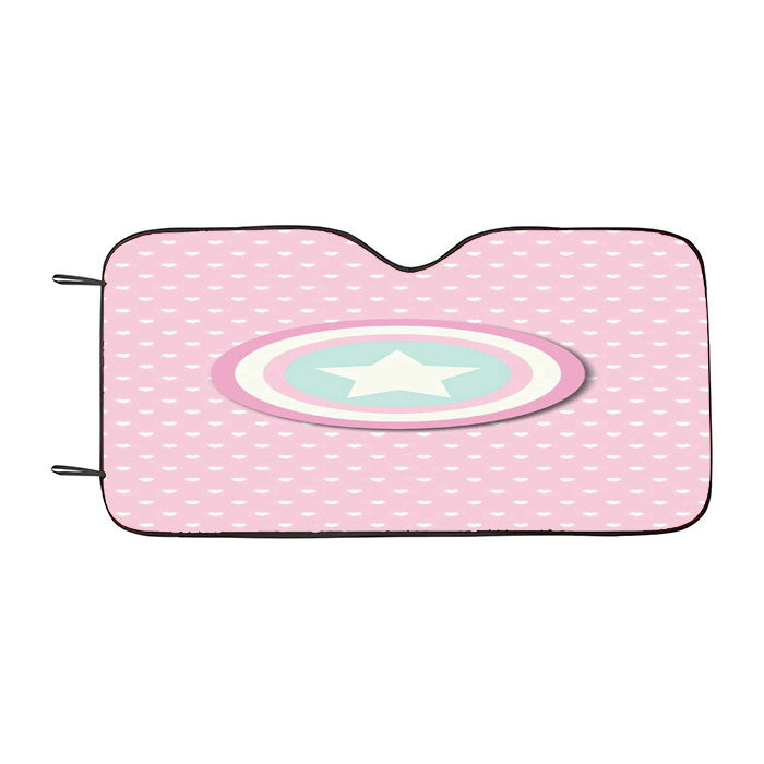 Captain America Pink Girls Car Auto Sun Shade Windshield Cover