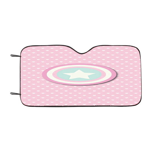 Captain America Pink Girls Car Auto Sun Shade Windshield Cover