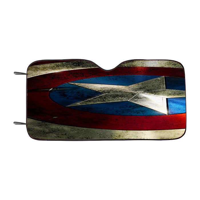 Captain America Shield Damaged Car Auto Sun Shade Windshield Cover