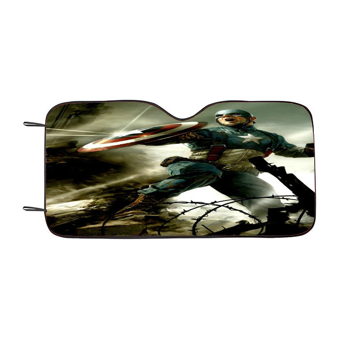 Captain America Shield Defend Car Auto Sun Shade Windshield Cover