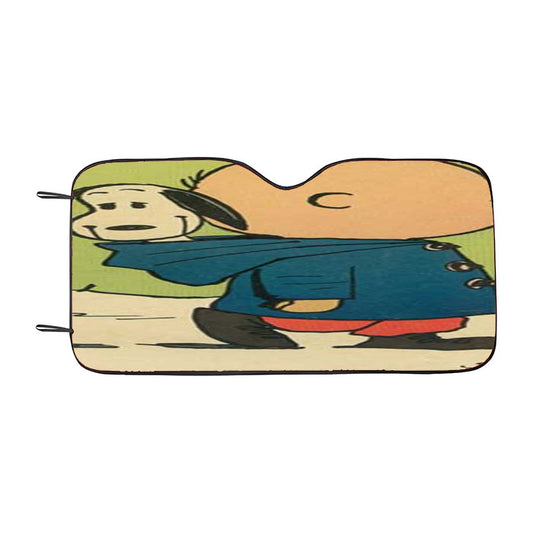 Charlie Brown Snoopy In Hood Car Auto Sun Shade Windshield Cover