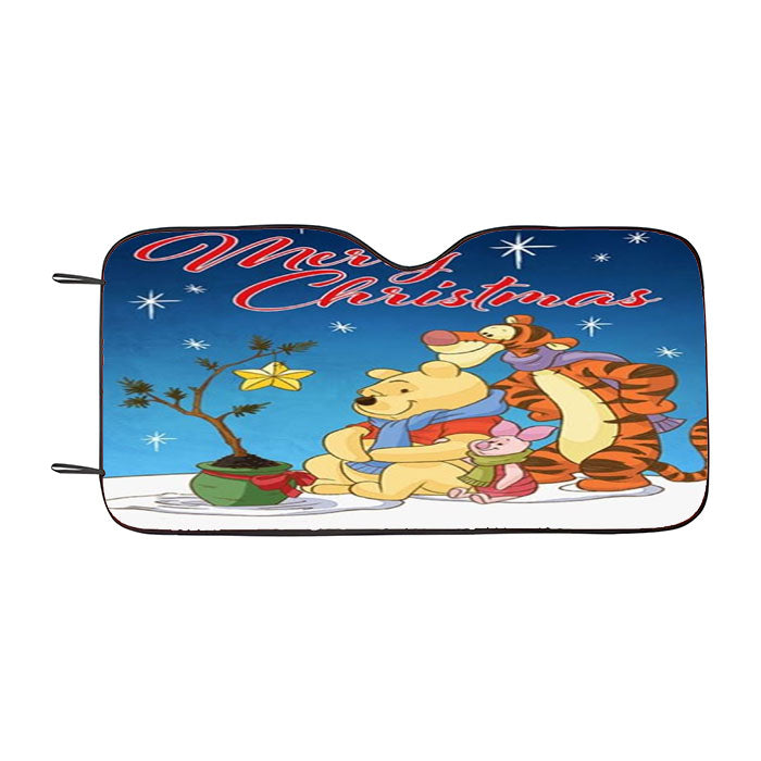 Christmas Star Pooh, Tigger And Piglet Car Auto Sun Shade Windshield Cover