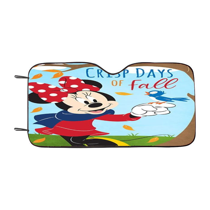 Crisp Days Of Fall Minnie Car Auto Sun Shade Windshield Cover