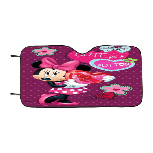 Cute As A Button Minnie Car Auto Sun Shade Windshield Cover