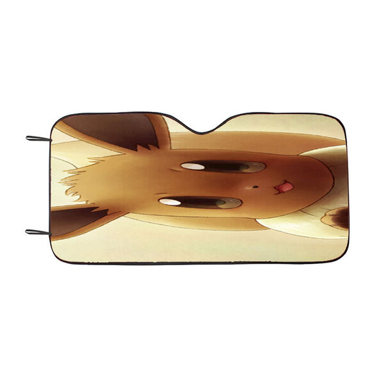 Cute Eevee Pokemon Art Car Auto Sun Shade Windshield Cover