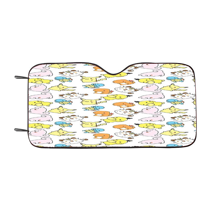 Cute Pokemon Collections Line Art Pattern Car Auto Sun Shade Windshield Cover