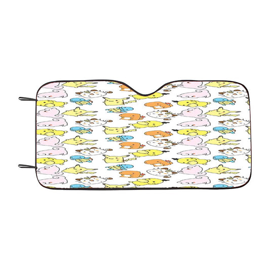 Cute Pokemon Collections Line Art Pattern Car Auto Sun Shade Windshield Cover