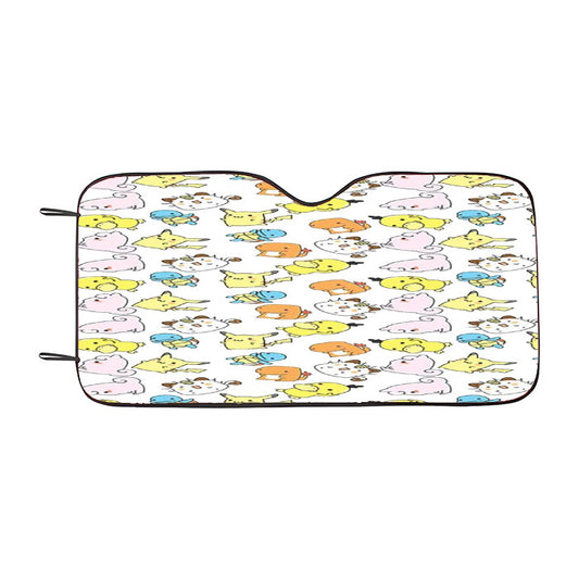 Cute Pokemon Line Pattern Car Auto Sun Shade Windshield Cover