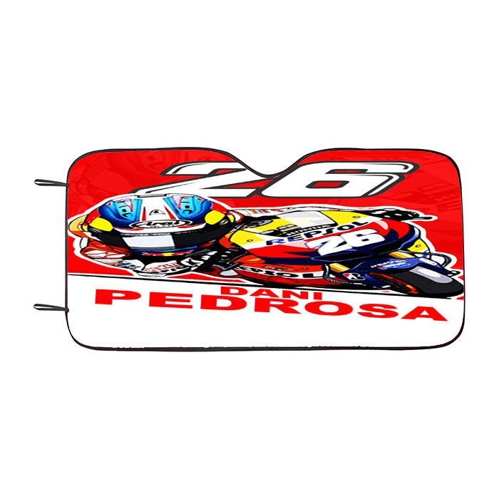 Dani Pedrosa Motogp Caricature Repsol Honda Car Auto Sun Shade Windshield Cover