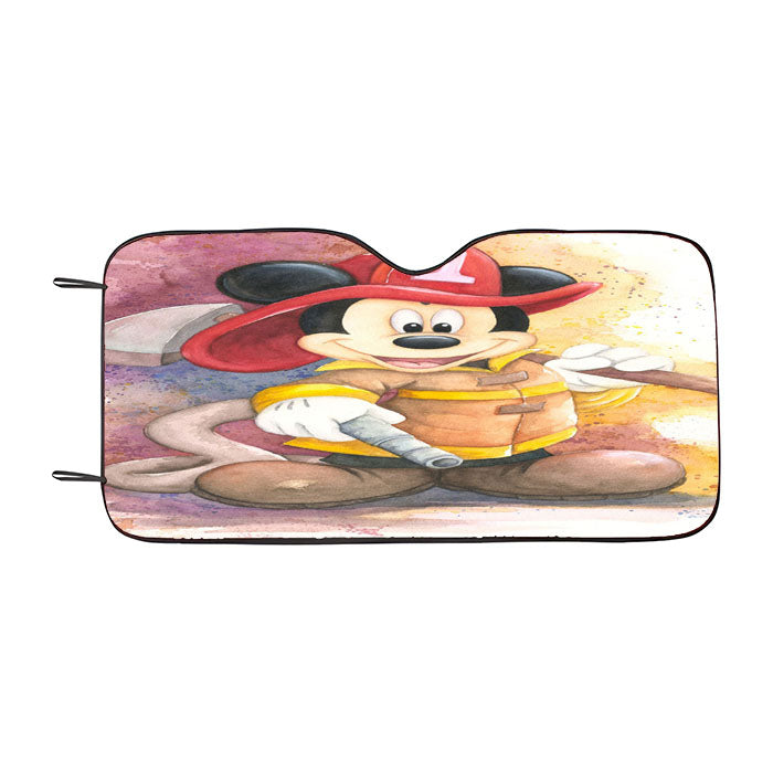 Disney Mickey Firefighter 2 Car Auto Sun Shade Windshield Cover