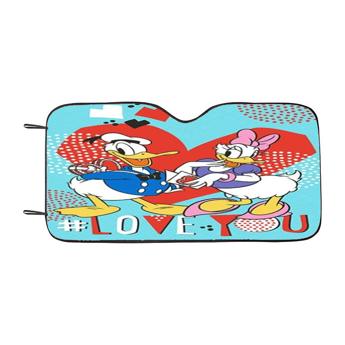 Donald And Daisy Sweethearts Car Auto Sun Shade Windshield Cover