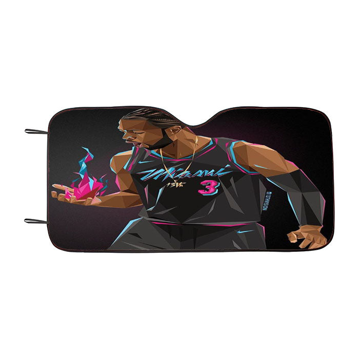 Dwyane Wade Miami Heat Art Car Auto Sun Shade Windshield Cover