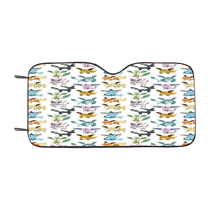 Eevee Evolutions Pattern Car Auto Sun Shade Windshield Cover