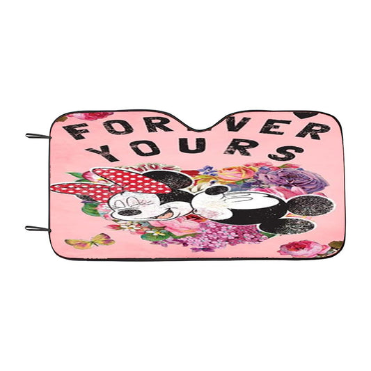 Forever Yours Mickey & Minnie Car Auto Sun Shade Windshield Cover