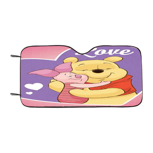 Friendship Love Pooh & Piglet Car Auto Sun Shade Windshield Cover