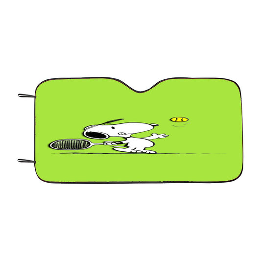 Funny Snoopy Play Tennis Car Auto Sun Shade Windshield Cover