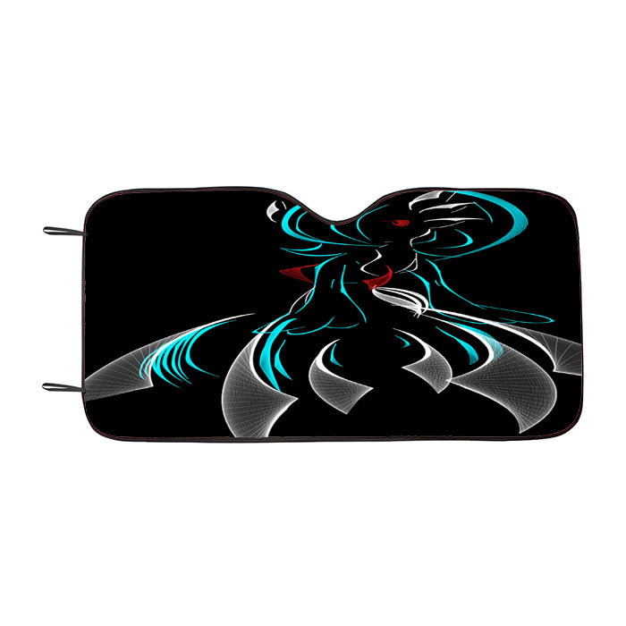 Gardevoir Pokemon Line Art On Black Car Auto Sun Shade Windshield Cover