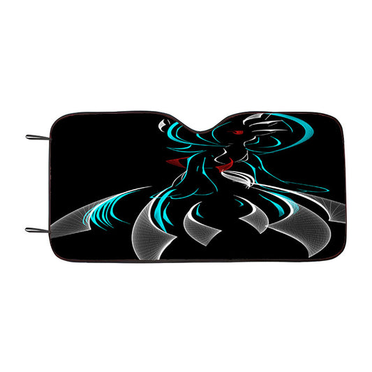 Gardevoir Pokemon Line Art On Black Car Auto Sun Shade Windshield Cover