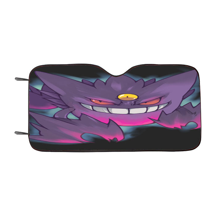 Glowing Dark Gengar Pokemon Art Car Auto Sun Shade Windshield Cover