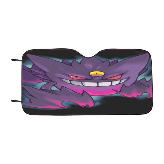 Glowing Dark Gengar Pokemon Art Car Auto Sun Shade Windshield Cover