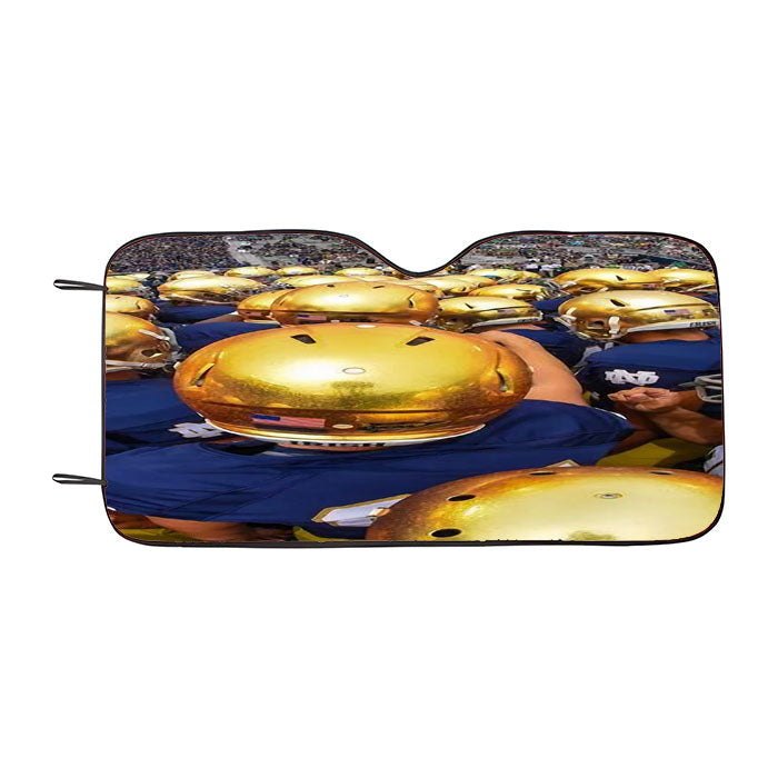 Golden Notre Dame Football Helmet Car Auto Sun Shade Windshield Cover