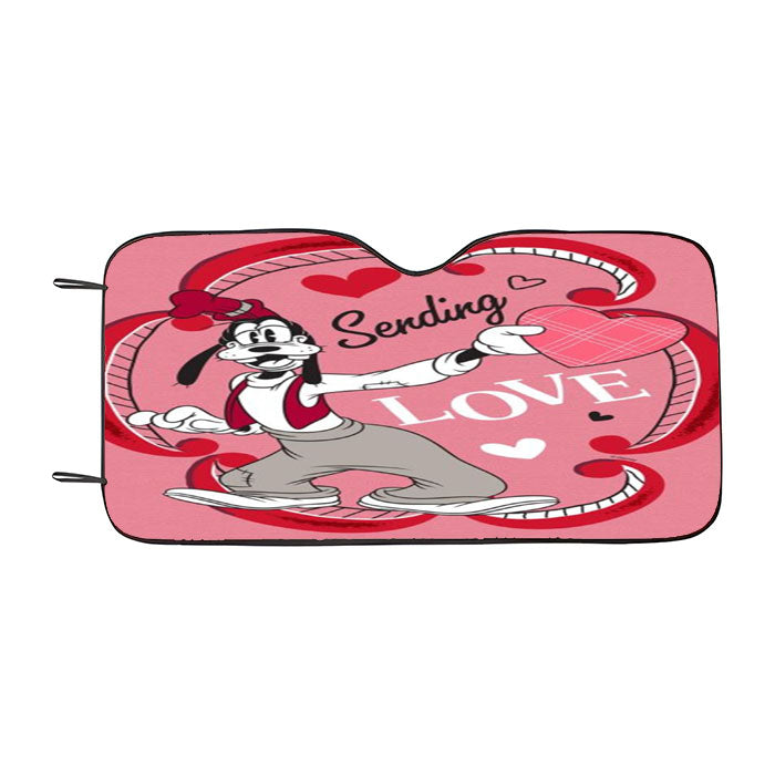 Goofy Sending Love Car Auto Sun Shade Windshield Cover