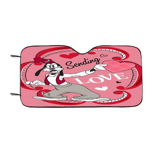 Goofy Sending Love Car Auto Sun Shade Windshield Cover