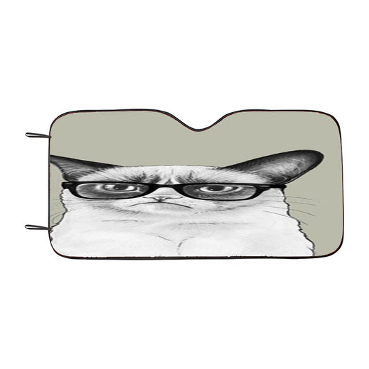 Grumpy Cat Glasses  Car Auto Sun Shade Windshield Cover