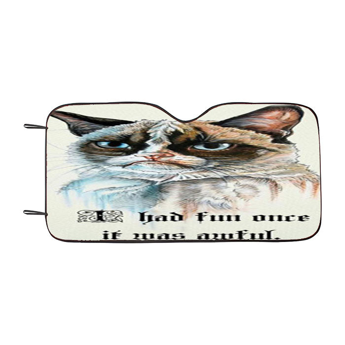 Grumpy Cat I Had Fun Once  Car Auto Sun Shade Windshield Cover