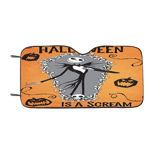 Halloween Is A Scream Jack Skellington Car Auto Sun Shade Windshield Cover