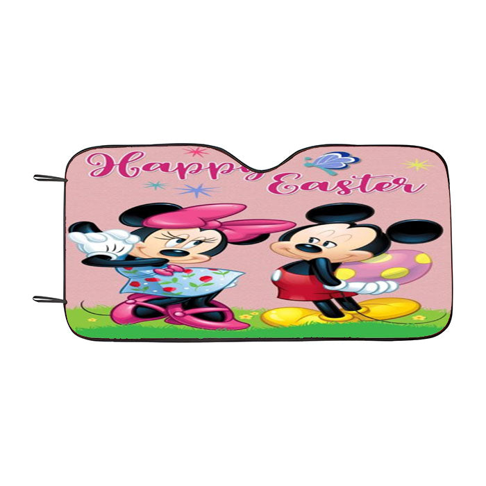 Happy Easter Mickey & Minnie Car Auto Sun Shade Windshield Cover