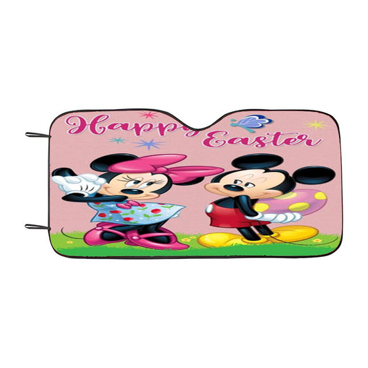 Happy Easter Mickey & Minnie Car Auto Sun Shade Windshield Cover