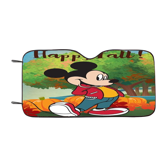 Happy Fall Pumpkin Patch Mickey Car Auto Sun Shade Windshield Cover