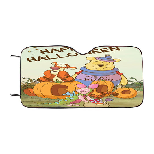 Happy Halloween Pooh Car Auto Sun Shade Windshield Cover