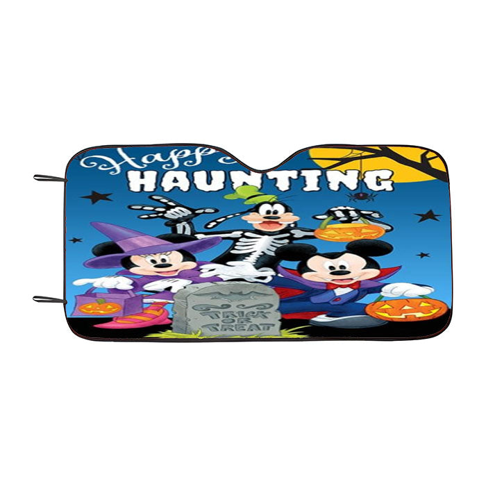 Happy Haunting Disney Gang Car Auto Sun Shade Windshield Cover