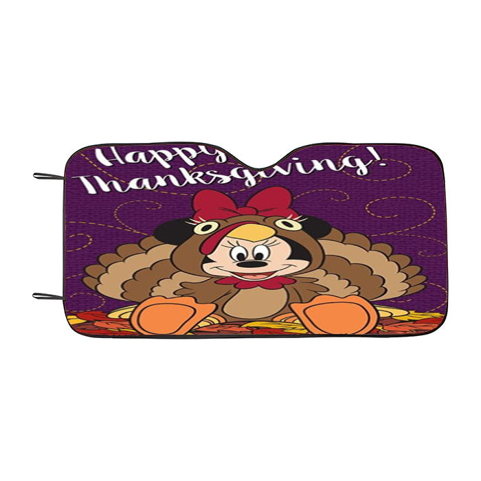 Happy Thanksgiving Minnie Mouse Car Auto Sun Shade Windshield Cover