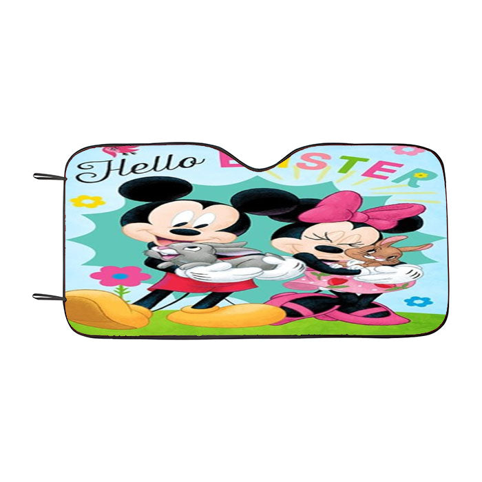 Hello Easter Mickey And Minnie Car Auto Sun Shade Windshield Cover